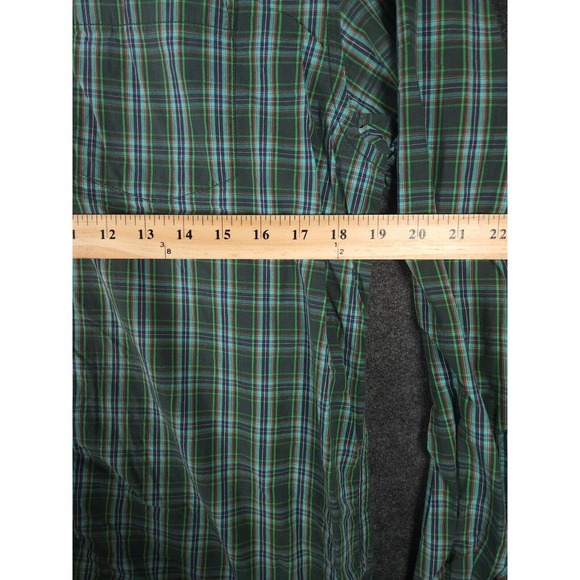 Old Navy Shirt Mens Large L Button Up Plaid Regular Fit Long Sleeve Green - Picture 7 of 12